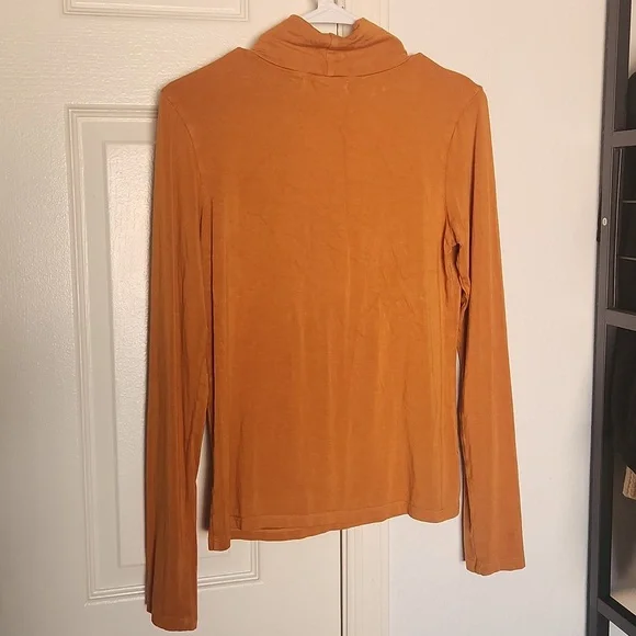 Renggli Mockneck Long Sleeve Shirt Ochre Orange Size Large - Picture 10 of 11